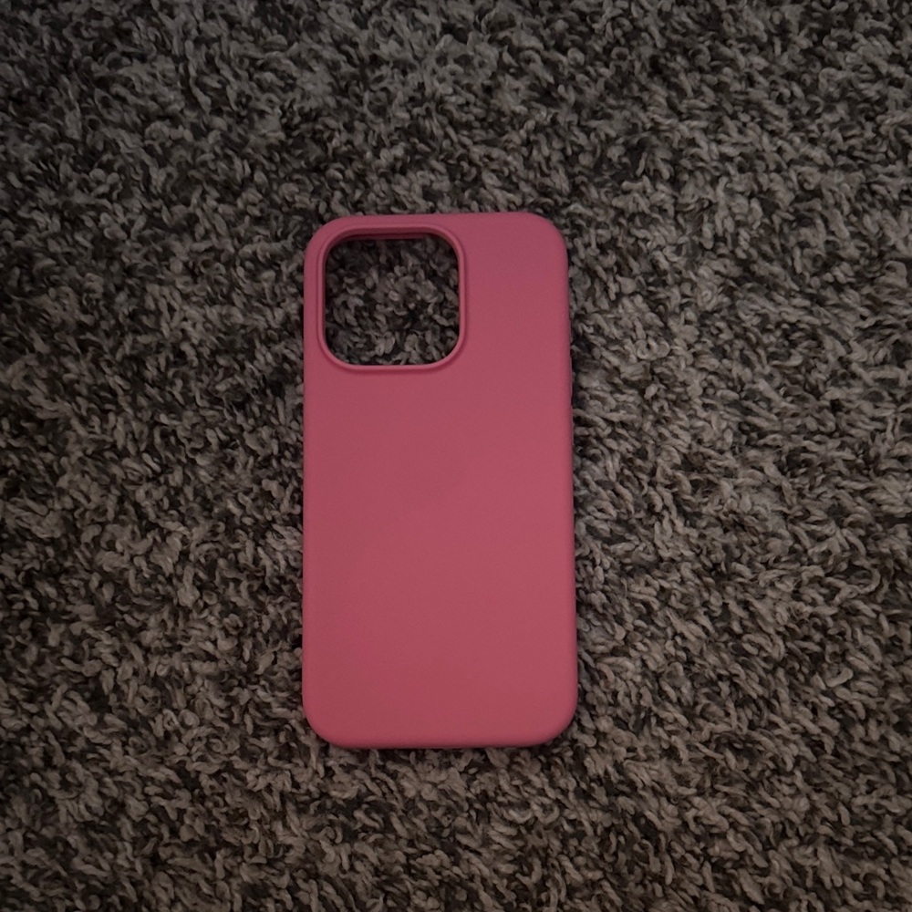 Pink Silicone iPhone 15 pro case